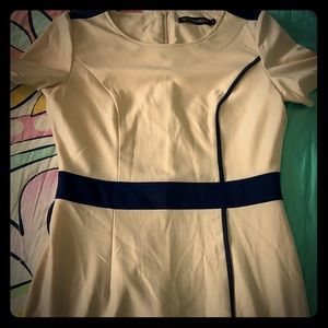 Pencil dress-beige and navy blue 🥴